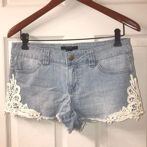 Forever 21 denim and lace shorts